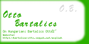 otto bartalics business card